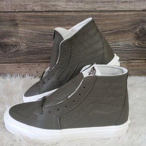 New Vans Sk8-Hi Tapered Soft Leather Olive Green